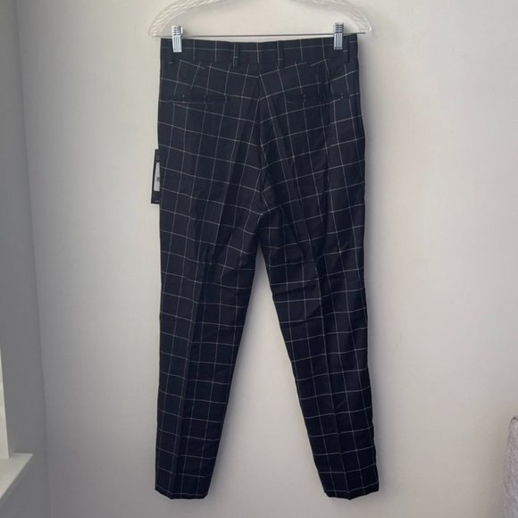 New Look Navy Check Skinny Cropped Trousers - Picture 2 of 9